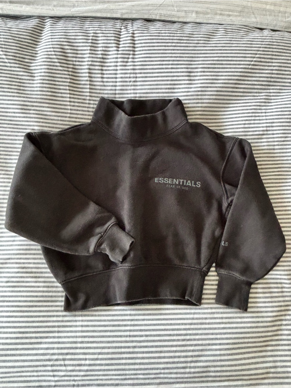 Fear of God Essentials Black Mock neck Sweatshirt Girls.